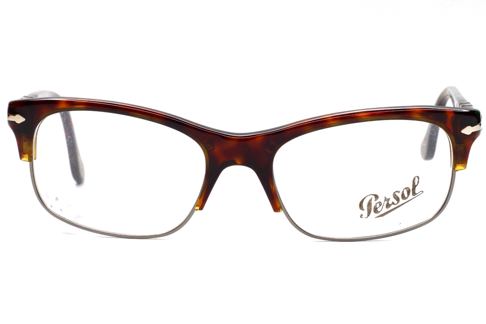 Persol PO3033-V 24 Havana Brown Designer Eyeglasses -Ma 52-18-145 Brown Tortoise Metal ABC Optical Eyeglasses