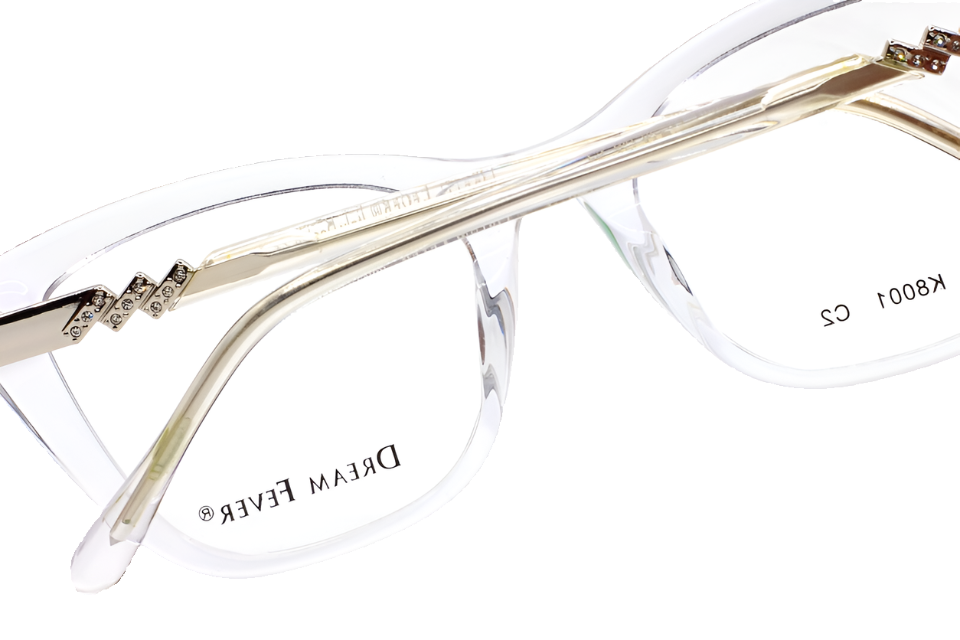 Dream Fever K8001 Crystal Clear Gold Acetate Designer Italy Eyeglasses -Wo Optical Frames ABC Optical Eyeglasses