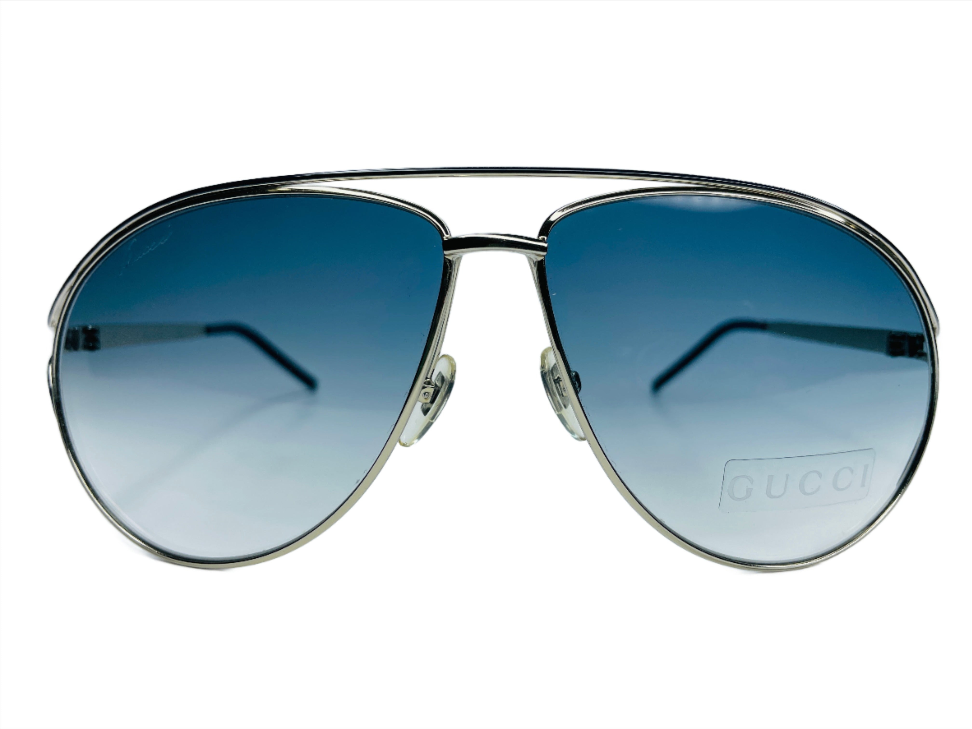 Gucci GG4216/S Silver Metal Gradient Blue Aviator Luxury  display picture 1