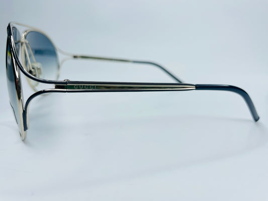 Gucci GG4216/S Silver Metal Gradient Blue Aviator Luxury Sunglasses -Ma Optical Frames ABC Optical sunglasses