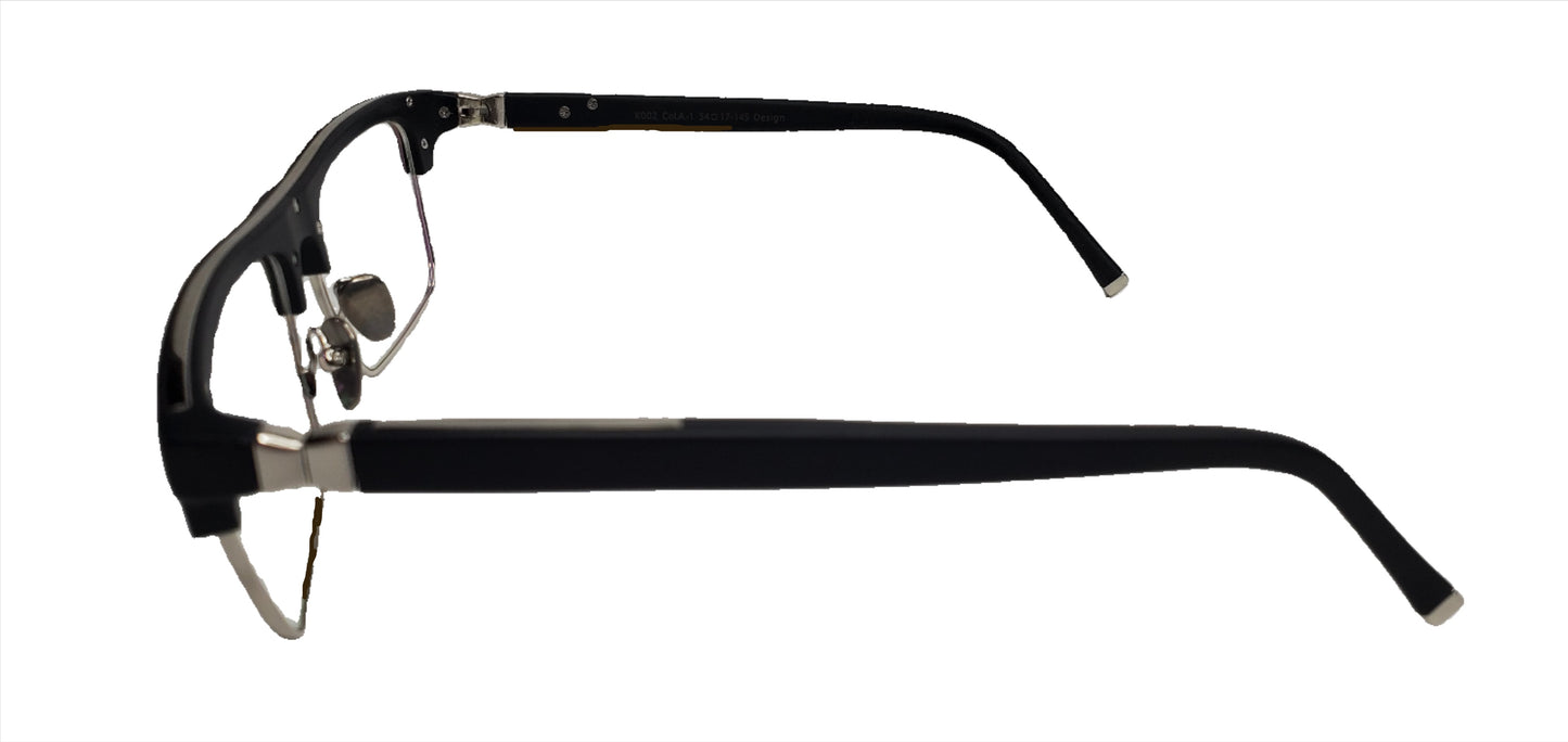 Dream Fever K002 Black Silver Metal Fashion Eyeglasses -Ma Optical Frames ABC Optical Eyeglasses
