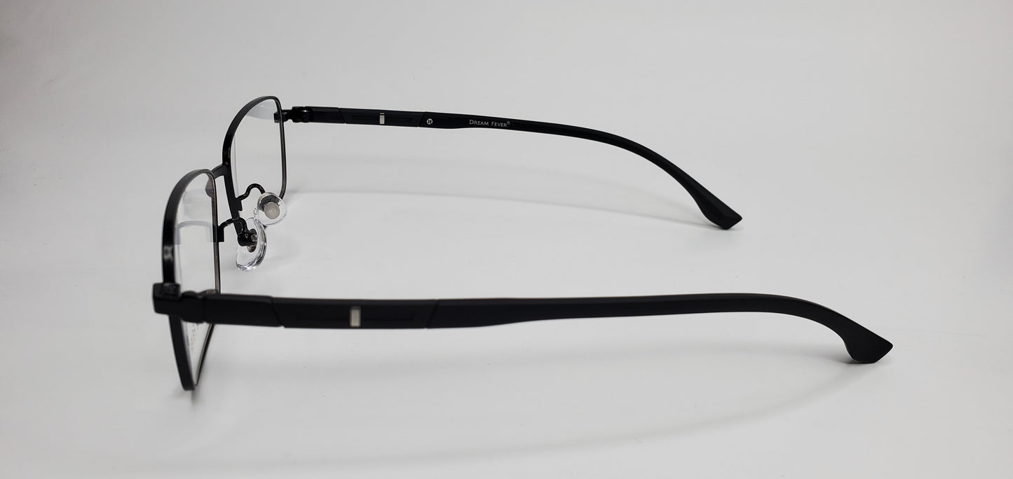 Dream Fever SH674 Shiny Black Metal Italy Eyeglasses -Ma Optical Frames ABC Optical