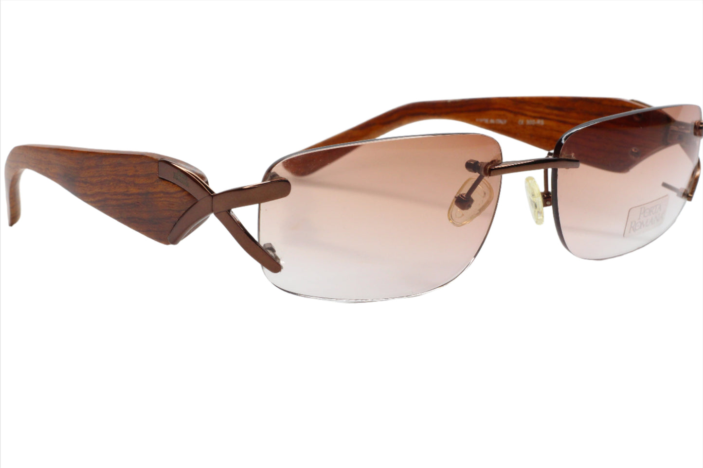 Porta Romana MOD. 1662 300-RS Bronze WOOD Italy Rimless Sunglasses Optical Frames ABC Optical sunglasses