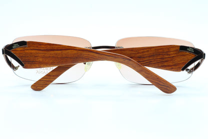 Porta Romana MOD. 1662 300-RS Bronze WOOD Italy Rimless Sunglasses Optical Frames ABC Optical sunglasses