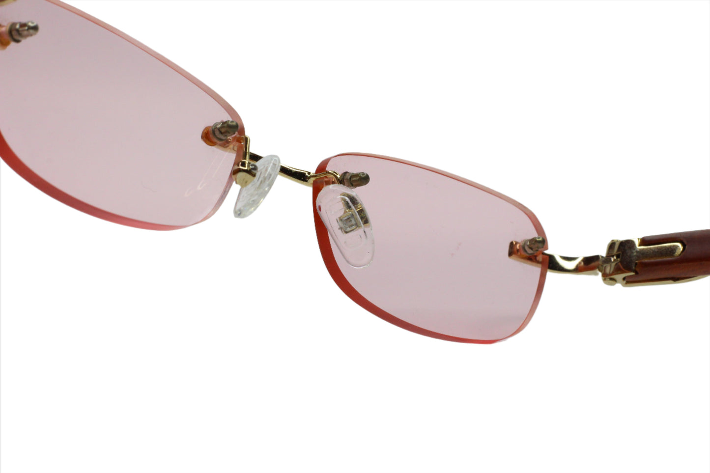 Porta Romana 1950 GOLD & WOOD Vintage Rimless Luxury Italy Sunglasses Optical Frames ABC Optical sunglasses