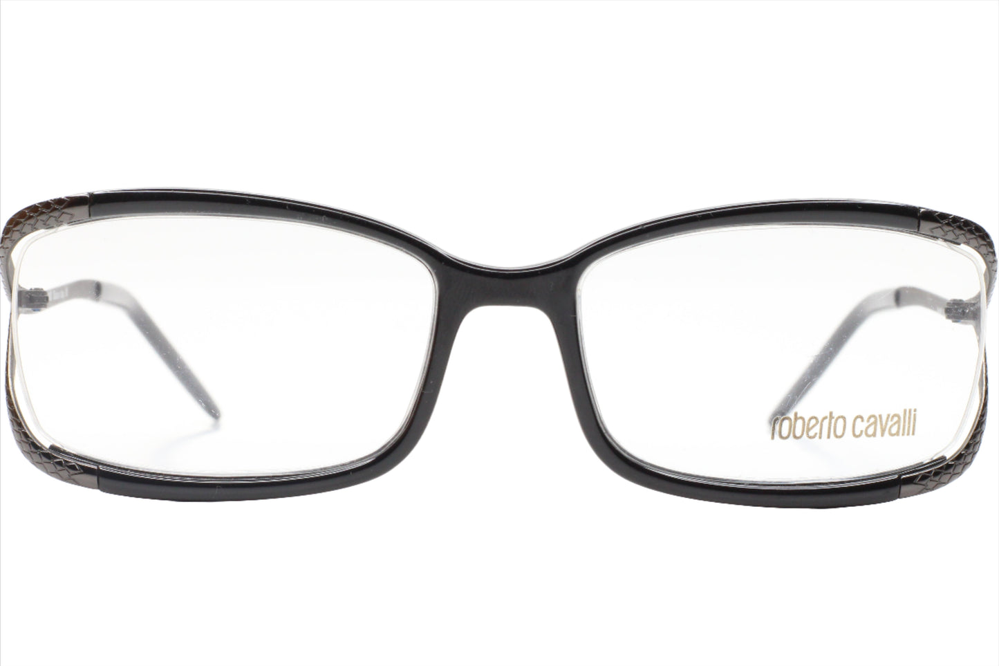 Roberto Cavalli BOJI 486 001 Black Gunmetal Designer Eyeglasses 55-17-130 Black Metal Optical Frames ABC Optical Eyeglasses