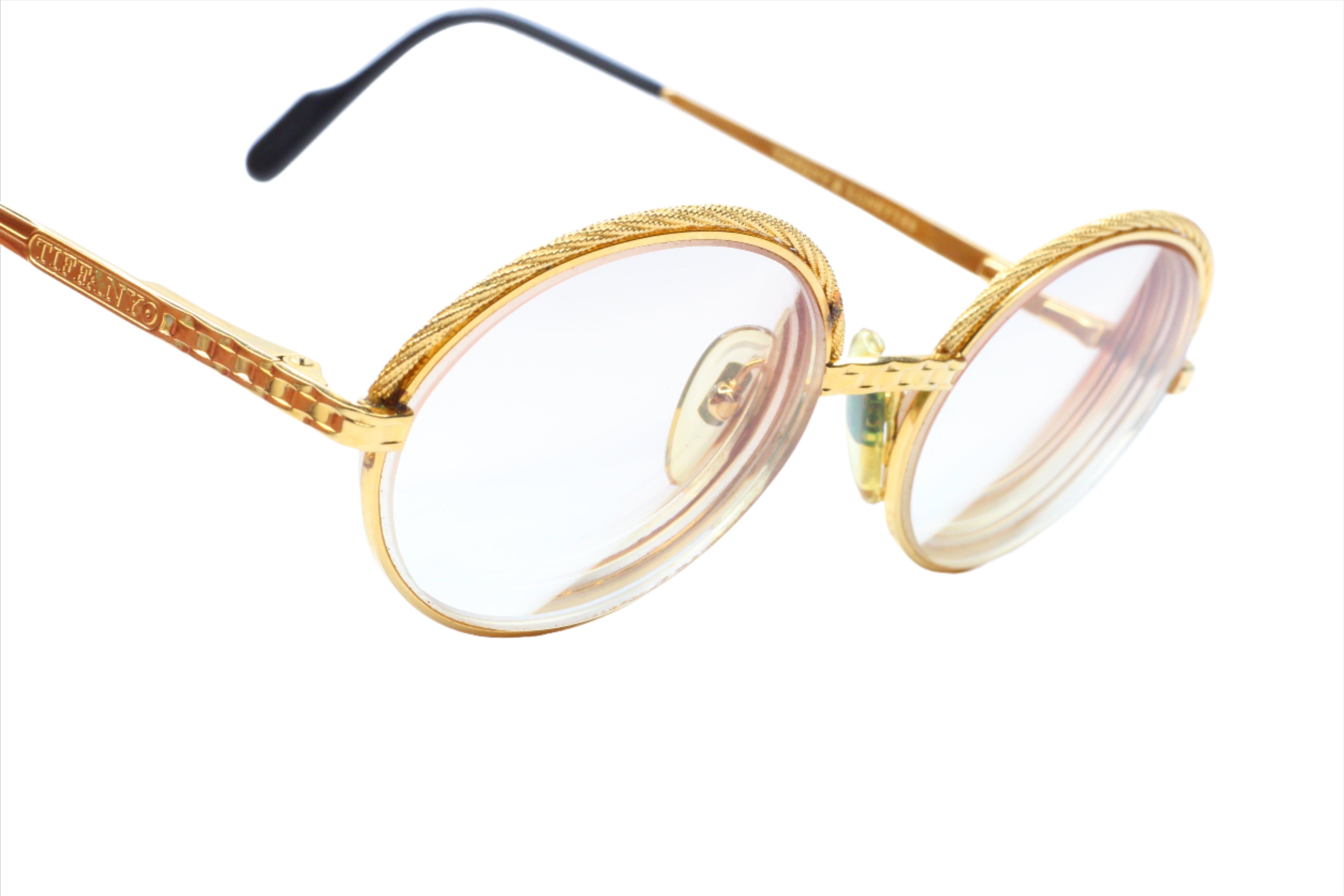 Tiffany Lunettes T72 COL. 4 23K GOLD PLATED Italy Vintage 1987