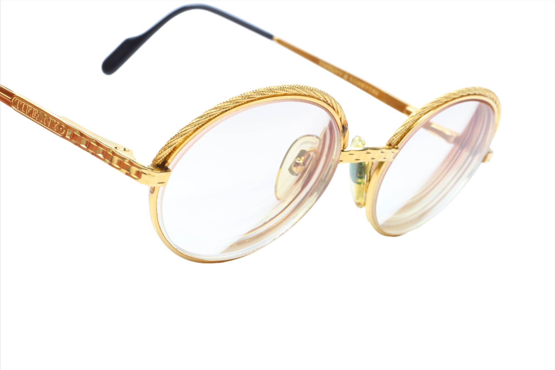 Tiffany Lunettes T72 COL. 4 23K GOLD PLATED Italy Vintage 1987 Eyeglasses Optical Frames ABC Optical Eyeglasses