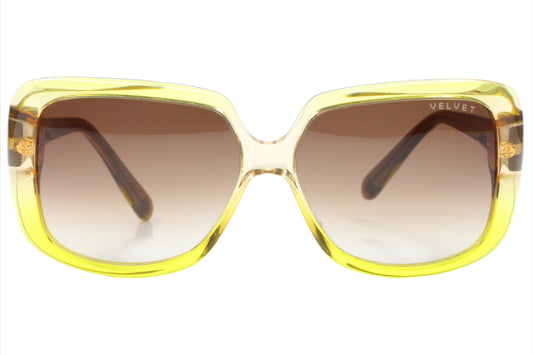 Velvet Eyewear YC JONI Transparent Yellow Green Designer Italy Sunglasses