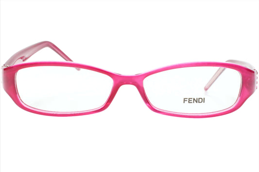 Fendi F838R 525 Fuchsia Pink Rectangle Italy Designer Eyeglasses 52-14-130 Pink Acetate Optical Frames ABC Optical Eyeglasses