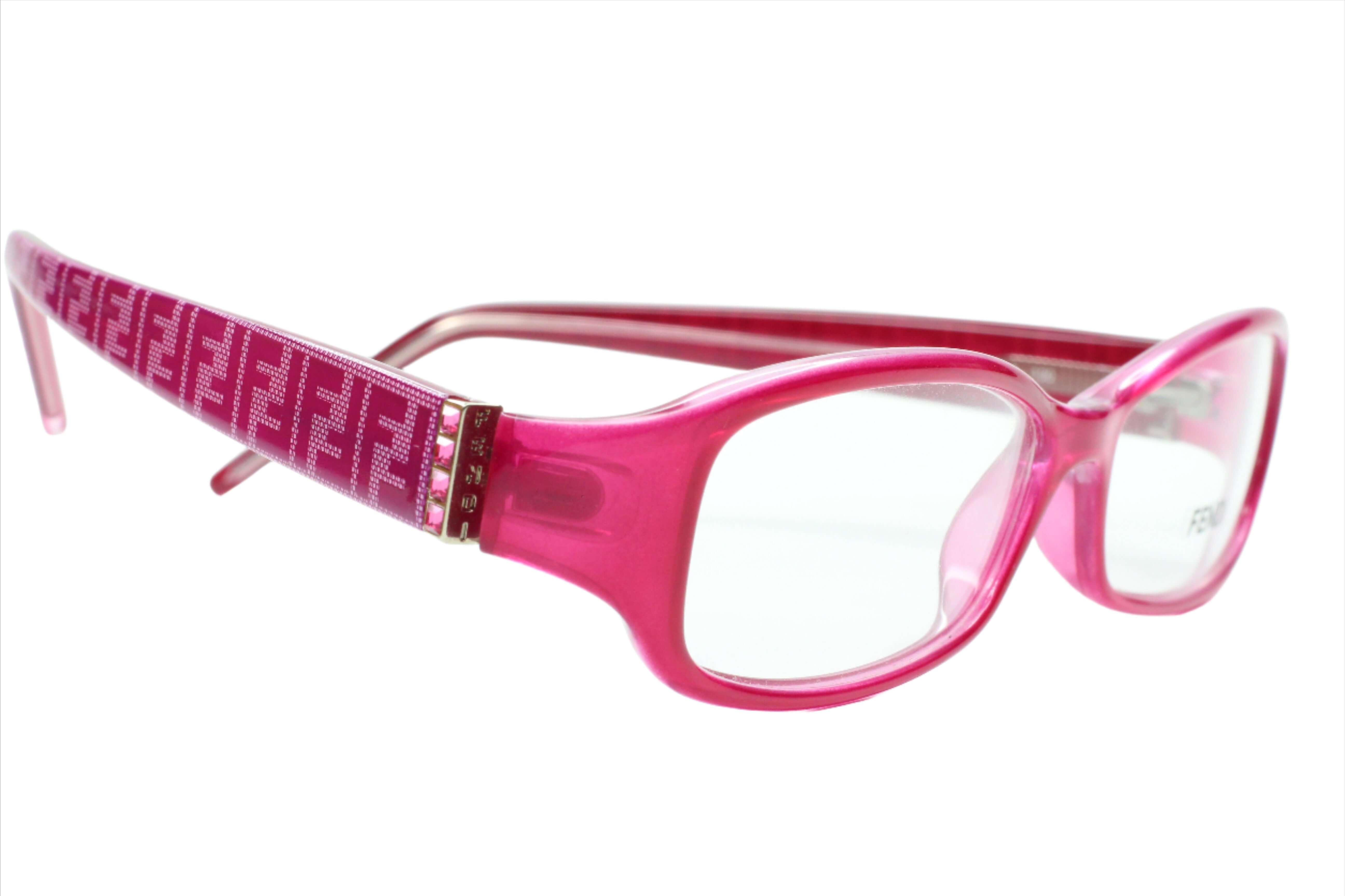 Fendi F838R 525 Fuchsia Pink Crystal Luxury Italy Eyeglasses