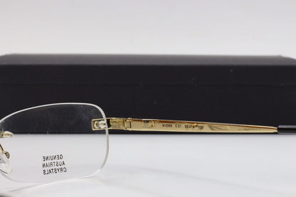 Caviar M2309 C21 Gold Austrian Crystals Rimless Luxury Eyeglasses Optical Frames ABC Optical Eyeglasses