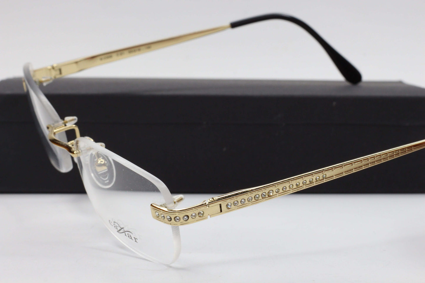 Caviar M2309 C21 Gold Austrian Crystals Rimless Luxury Eyeglasses Optical Frames ABC Optical Eyeglasses