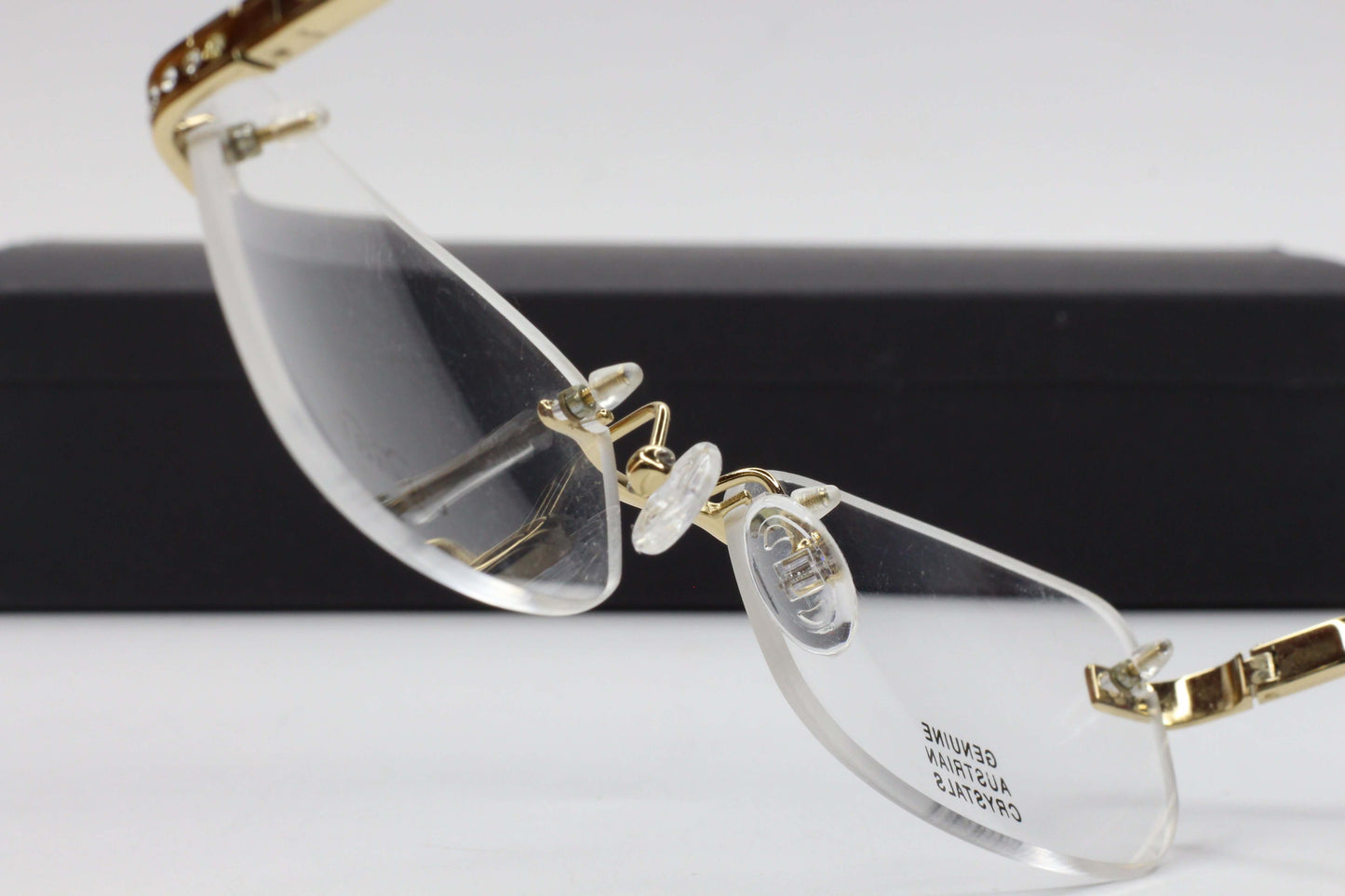 Caviar M2309 C21 Gold Austrian Crystals Rimless Luxury Eyeglasses Optical Frames ABC Optical Eyeglasses