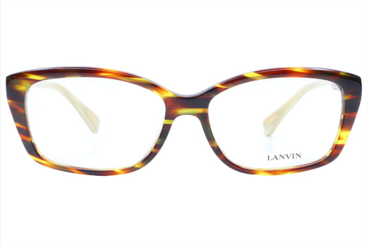 Lanvin VLN521 COL.6K2 Havana Dark Brown Italy Eyeglasses 52-18-140 Dark Brown Acetate Optical Frames ABC Optical Eyeglasses