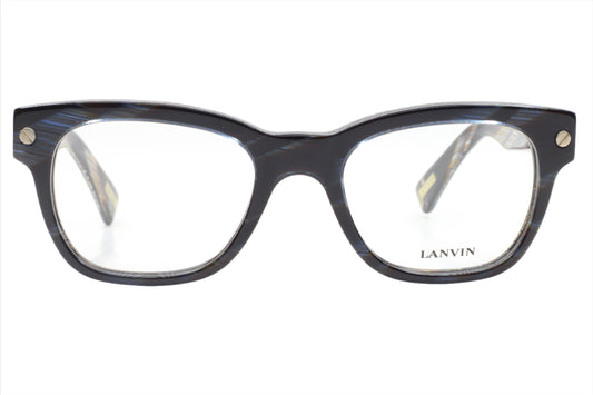 Lanvin VLN531 J49 Blue Brown Horn Designer Italy Eyeglasses 49-20-140 J49 Blue Acetate Optical Frames ABC Optical Eyeglasses