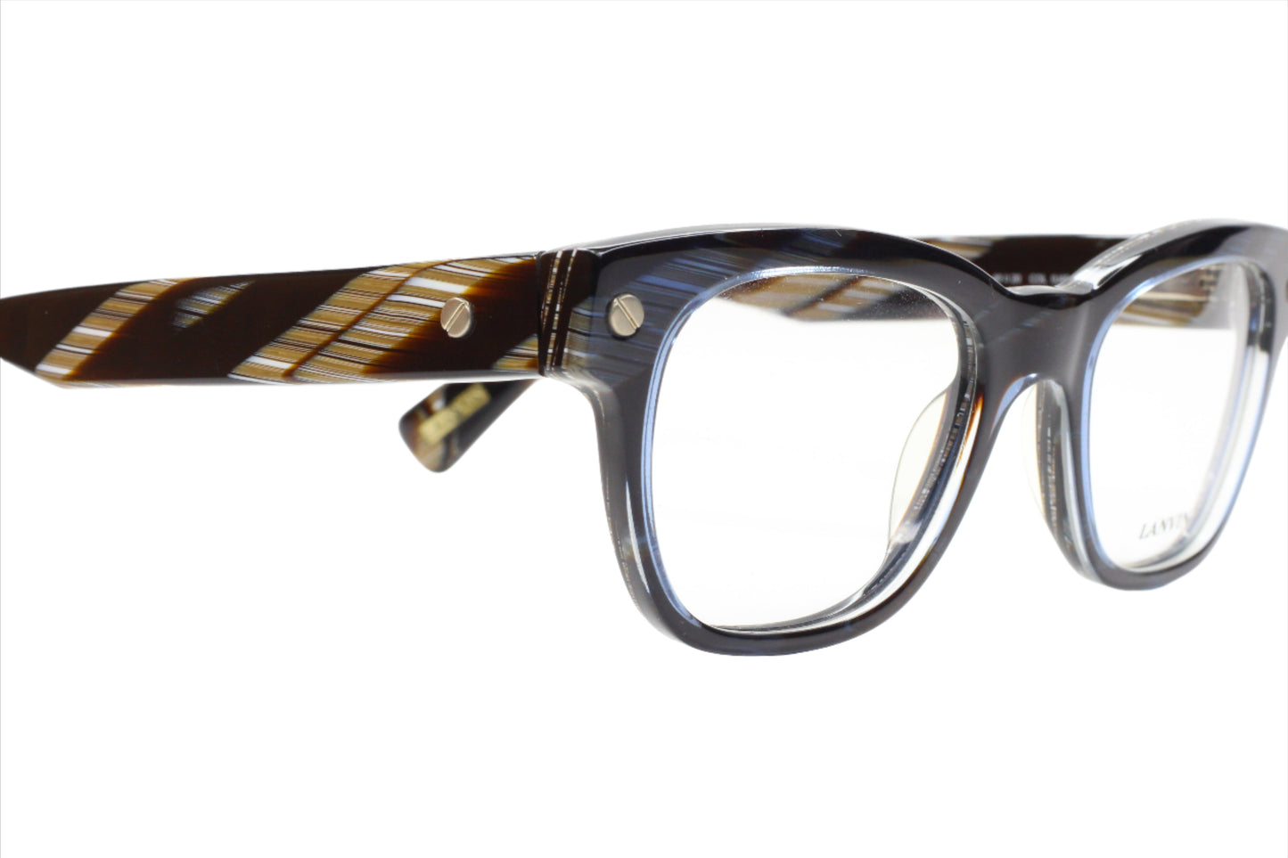 Lanvin VLN531 J49 Blue Brown Horn Designer Italy Eyeglasses Optical Frames ABC Optical Eyeglasses