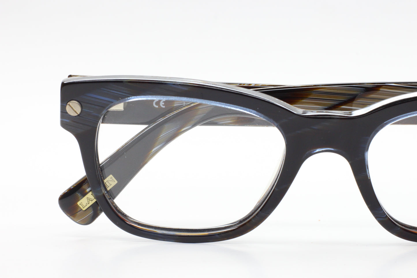 Lanvin VLN531 J49 Blue Brown Horn Designer Italy Eyeglasses Optical Frames ABC Optical Eyeglasses