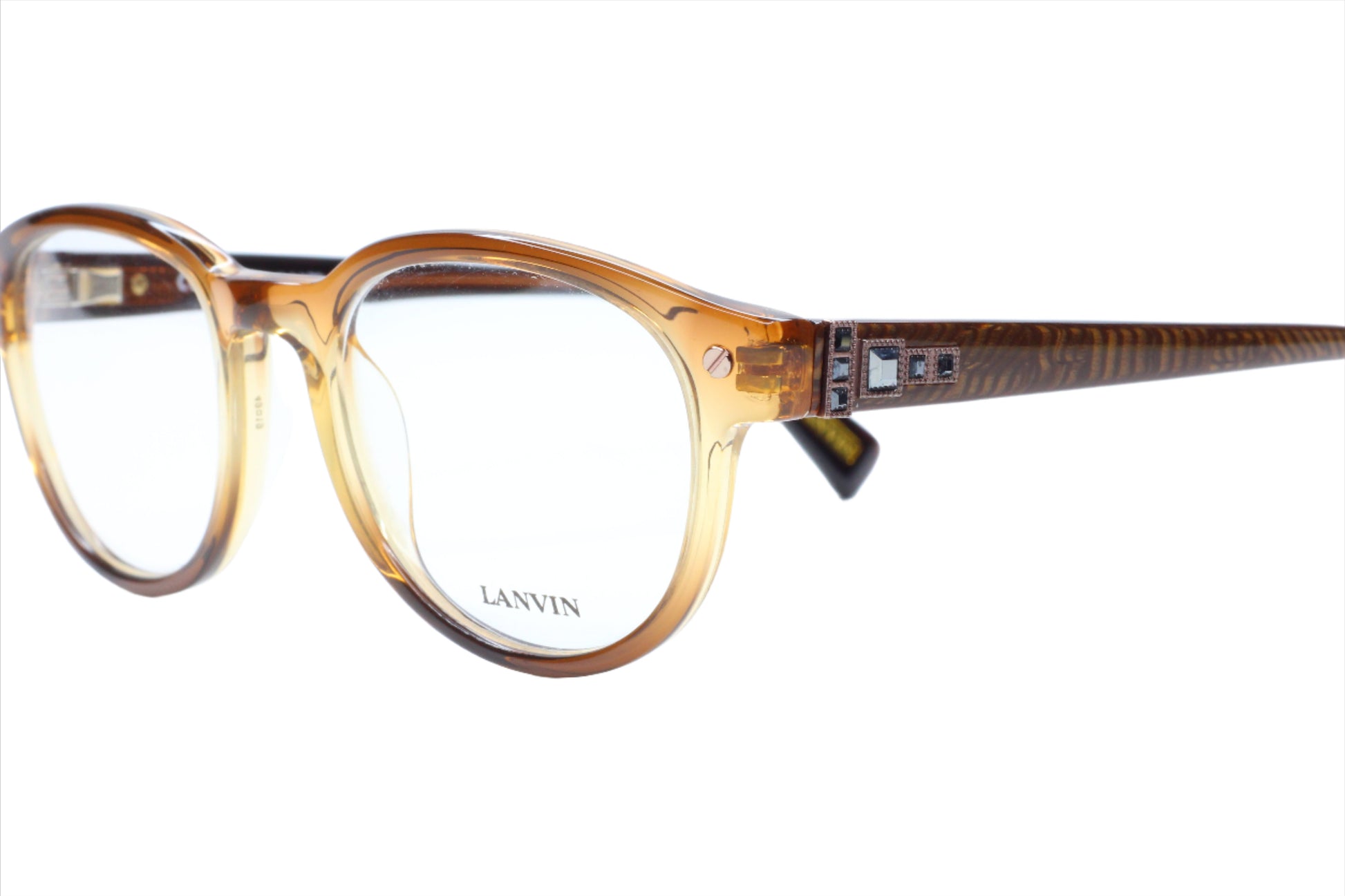 Lanvin VLN519S 0D83 Crystal Brown Acetate Designer Italy Eyeglasses Optical Frames ABC Optical Eyeglasses