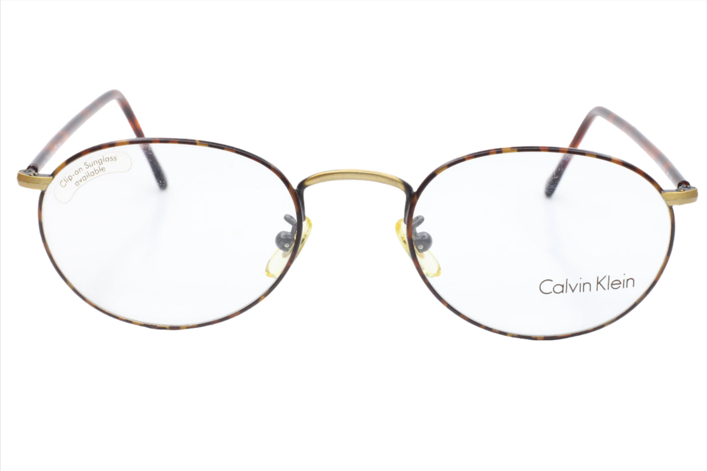 Calvin Klein CK305 553 Havana Tortoise Vintage Italy Eyeglasses 52-21-145 Tortoise Brown Metal Optical Frames ABC Optical Eyeglasses