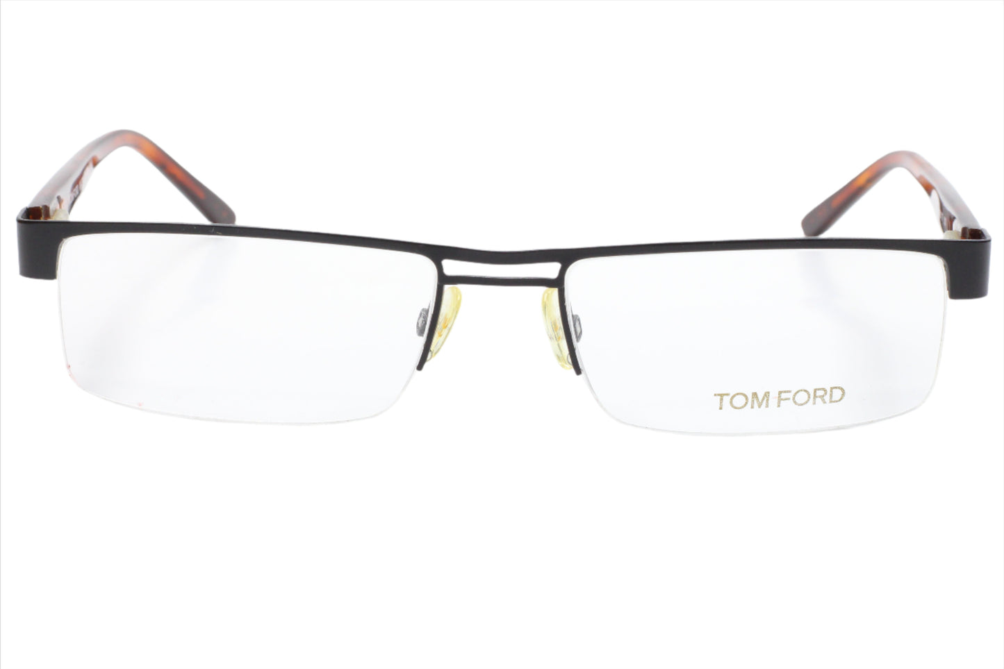 Tom Ford TF5112 002 Black Groove Brown Luxury Italy Eyeglasses 54-17-135 Black Metal Optical Frames ABC Optical Eyeglasses