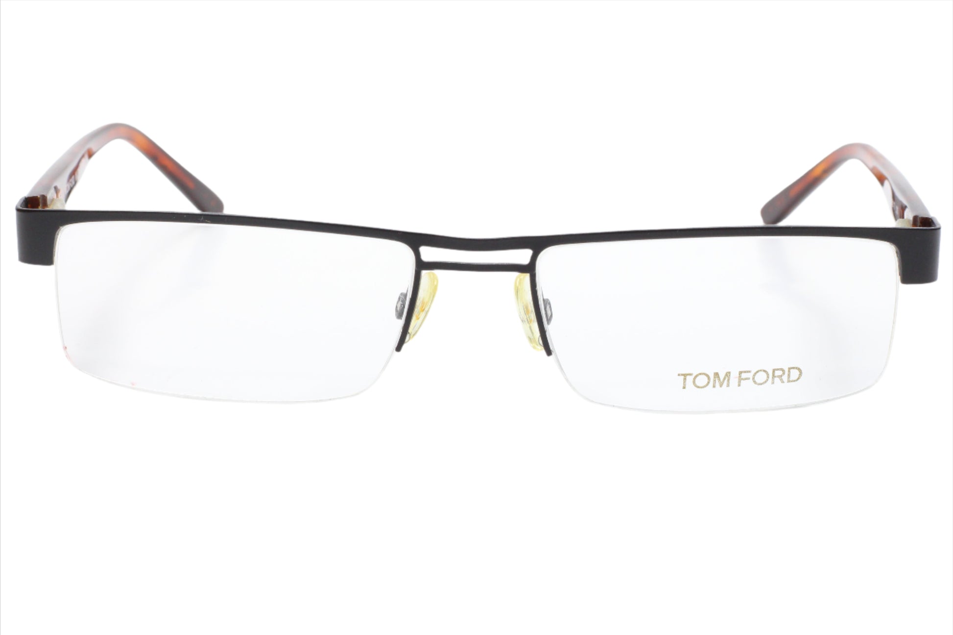 Tom Ford TF5112 002 Black Groove Brown Luxury Italy Eyeglasses 54-17-135 Black Metal Optical Frames ABC Optical Eyeglasses