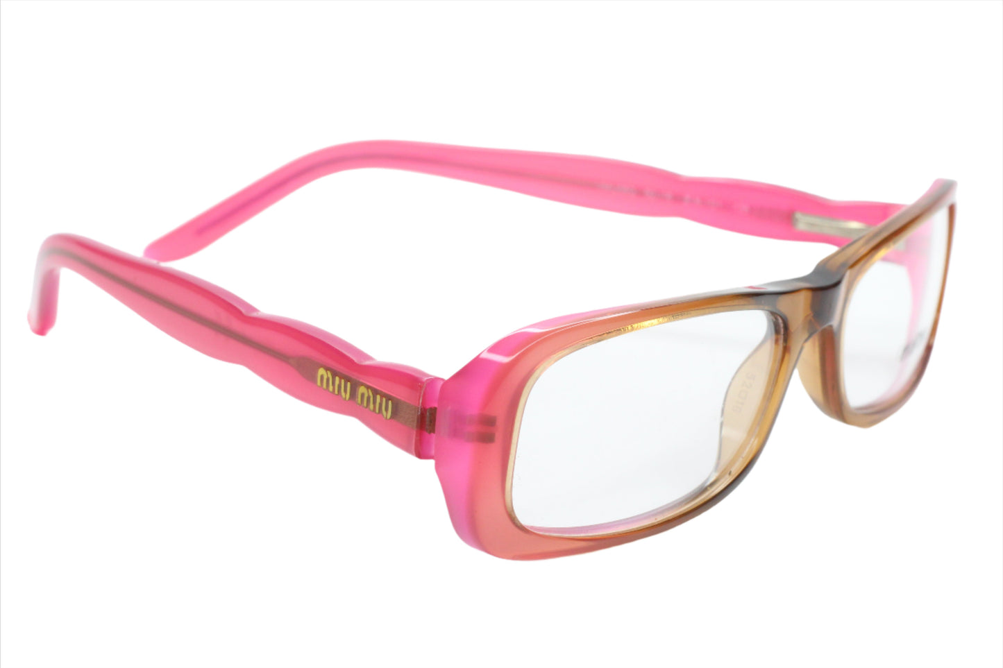 Miu Miu VMU08G Pink Shade Brown Acetate Designer Eyeglasses Frames 52-16-135MM Optical Frames ABC Optical Eyeglasses