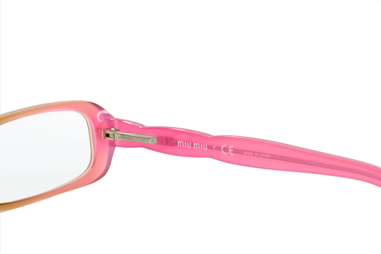 Miu Miu VMU08G Pink Shade Brown Acetate Designer Eyeglasses Frames 52-16-135MM Optical Frames ABC Optical Eyeglasses