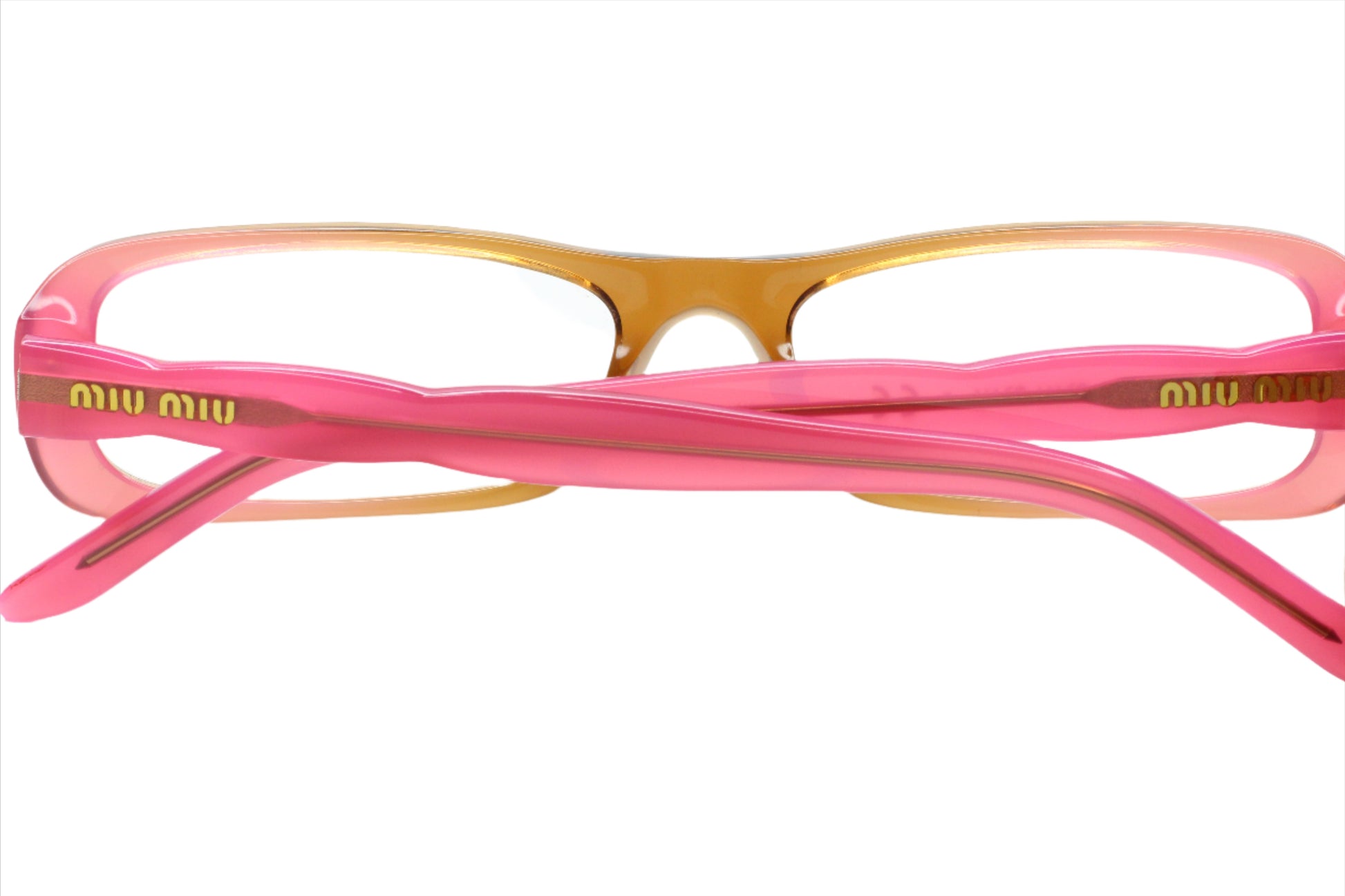 Miu Miu VMU08G Pink Shade Brown Acetate Designer Eyeglasses Frames 52-16-135MM Optical Frames ABC Optical Eyeglasses