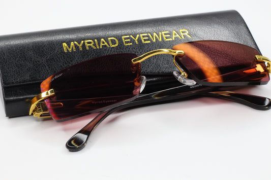 Myriad Eyewear ME00516 Gold & Black Swirl Design Luxury Sunglasses -Ma