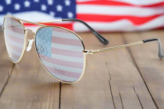 STARS AND STRIPES SILVER FASHION SUNGLASSES 61-18-135MM