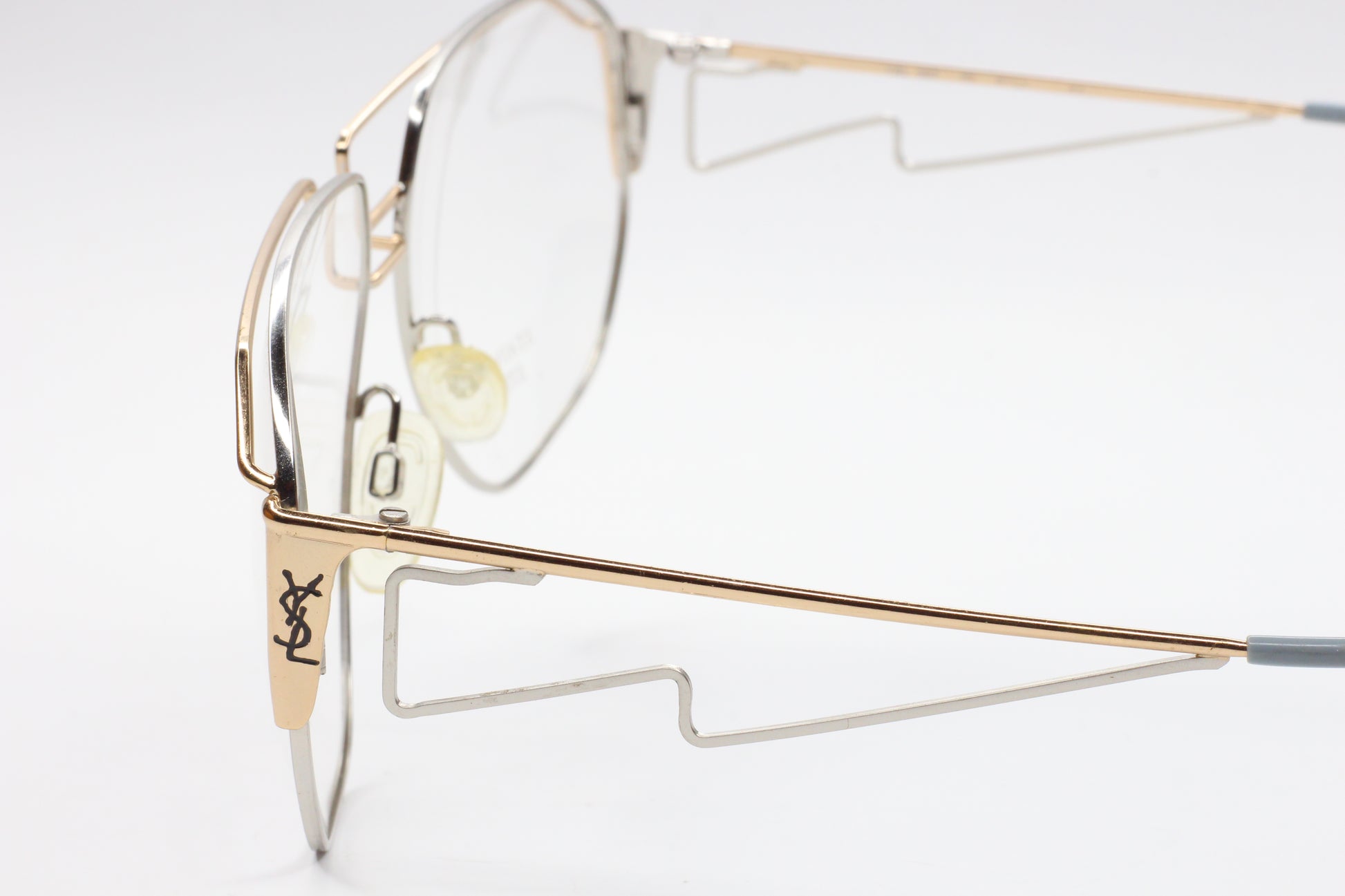 Yves Saint Laurent YSL387 Silver Vintage Stainless Steel Luxury Italy Eyeglasses Optical Frames ABC Optical Eyeglasses