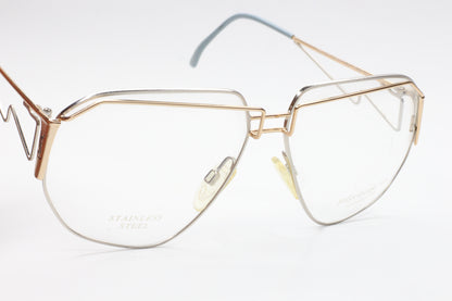 Yves Saint Laurent YSL387 Silver Vintage Stainless Steel Luxury Italy Eyeglasses Optical Frames ABC Optical Eyeglasses