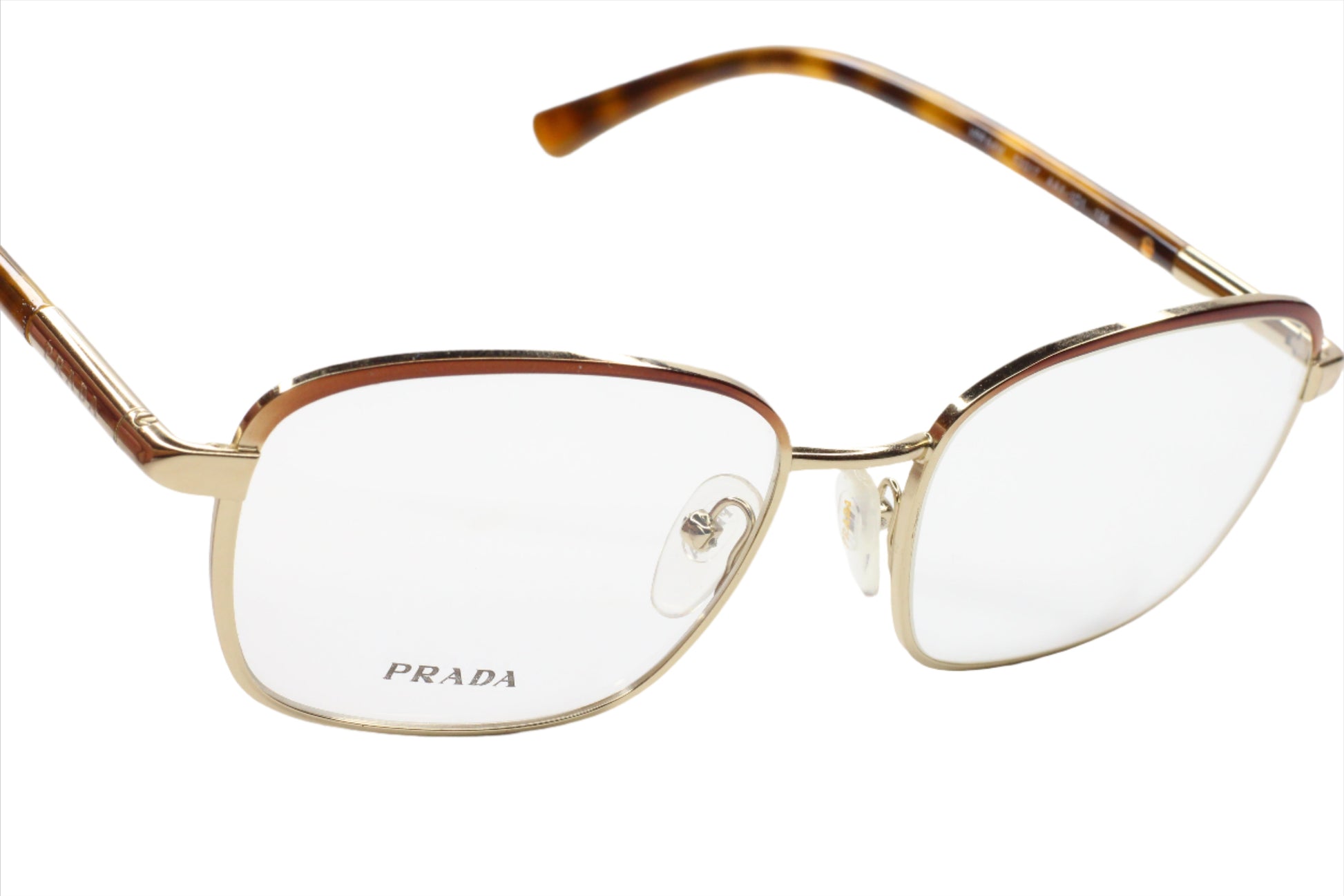 Prada VPR 64M AAX-1O1 Black Gold Wire Rim Designer Italy Eyeglasses Optical Frames ABC Optical Eyeglasses