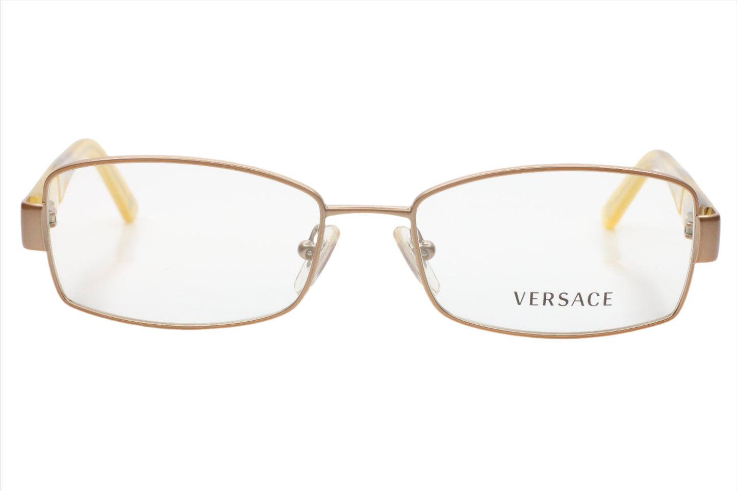 Versace VE1178 1259 Pale Gold Full Rim Designer Italy Eyeglasses 51-16-135 Pale Gold Metal Optical Frames ABC Optical Eyeglasses