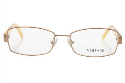 Versace VE1178 1259 Pale Gold Full Rim Designer Italy Eyeglasses 51-16-135 Pale Gold Metal Optical Frames ABC Optical Eyeglasses