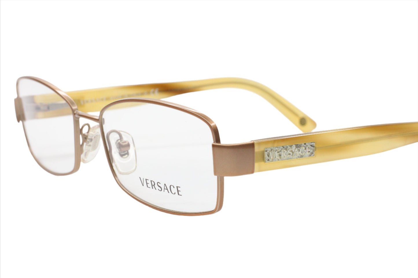 Versace VE1178 1259 Pale Gold Full Rim Designer Italy Eyeglasses Optical Frames ABC Optical Eyeglasses