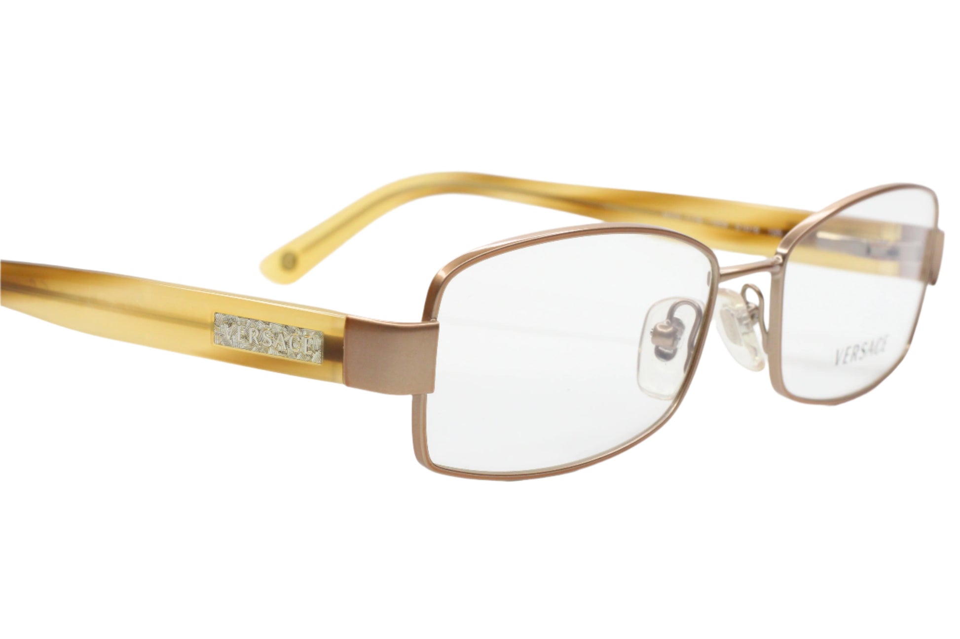 Versace VE1178 1259 Pale Gold Full Rim Designer Italy Eyeglasses Optical Frames ABC Optical Eyeglasses