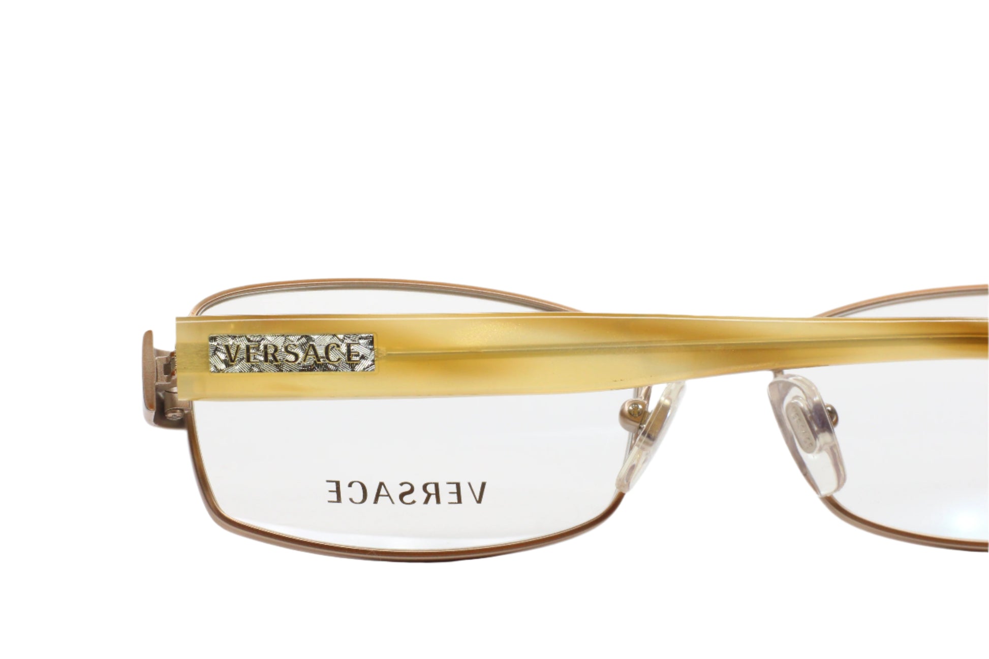 Versace VE1178 1259 Pale Gold Full Rim Designer Italy Eyeglasses Optical Frames ABC Optical Eyeglasses