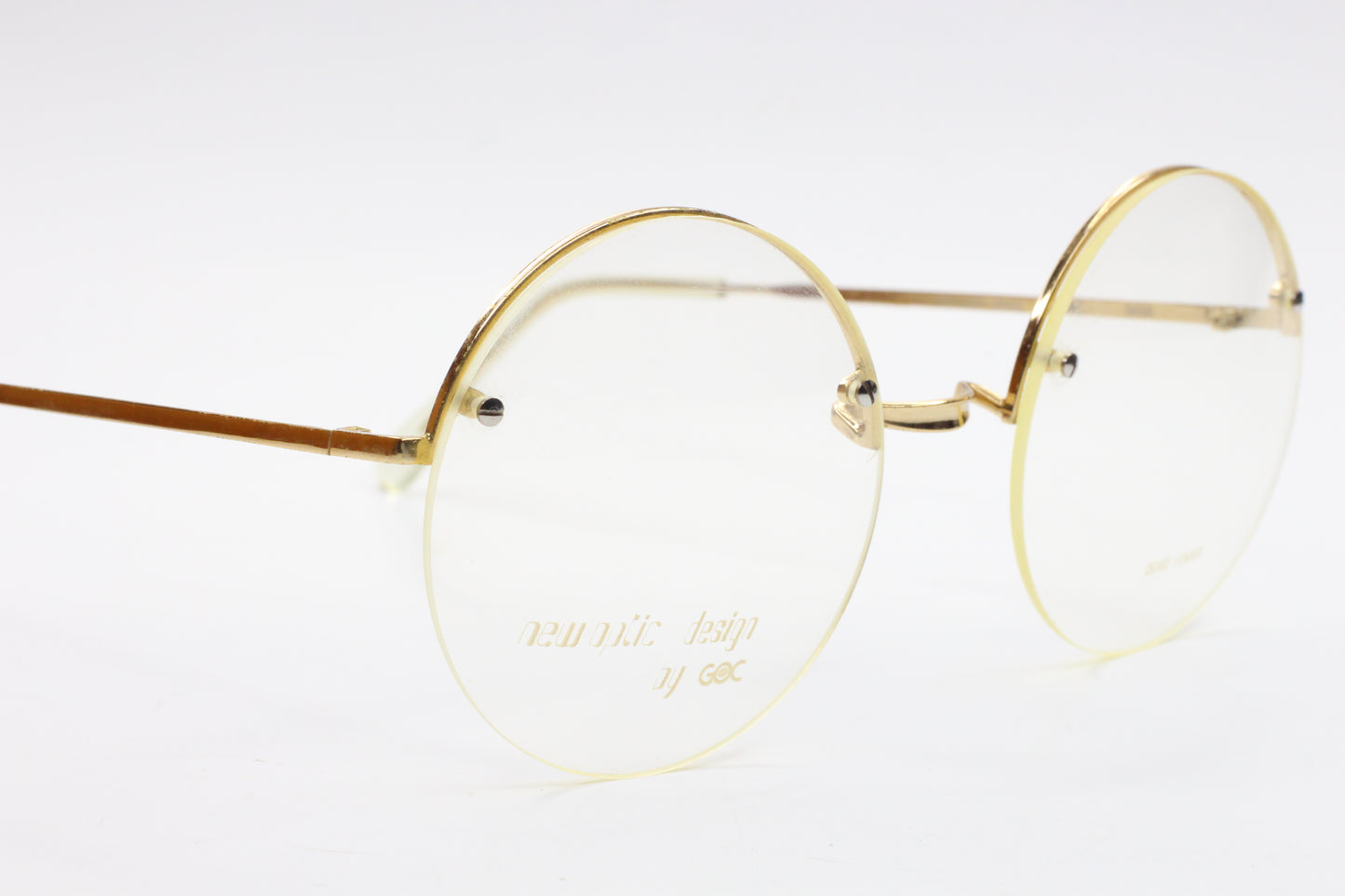 New Optic Design Mod. 3456 Gold Semi Rimless Italy Eyeglasses Optical Frames ABC Optical Eyeglasses