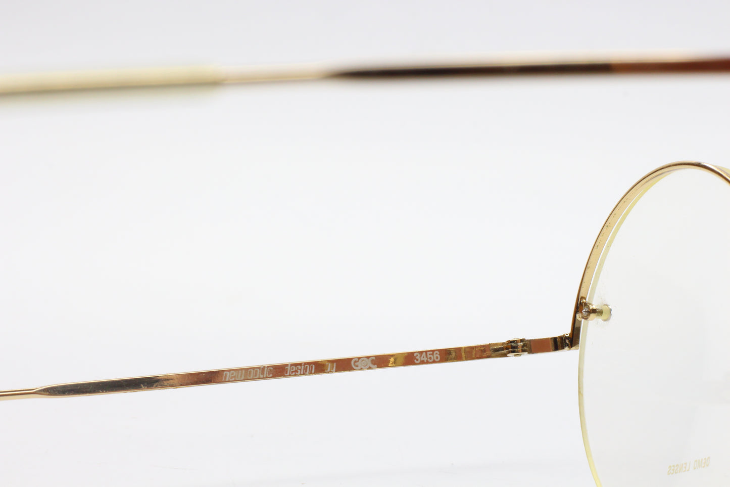 New Optic Design Mod. 3456 Gold Semi Rimless Italy Eyeglasses Optical Frames ABC Optical Eyeglasses