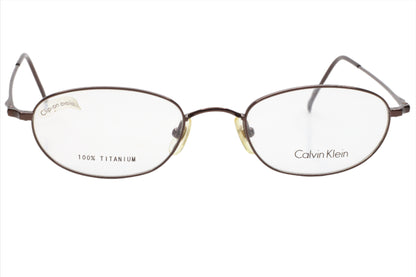 Vintage Calvin Klein CK517 090 Sun Clip On Titanium Japan Eyeglasses 50-20-140 Dark Bronze Titanium Optical Frames ABC Optical Eyeglasses