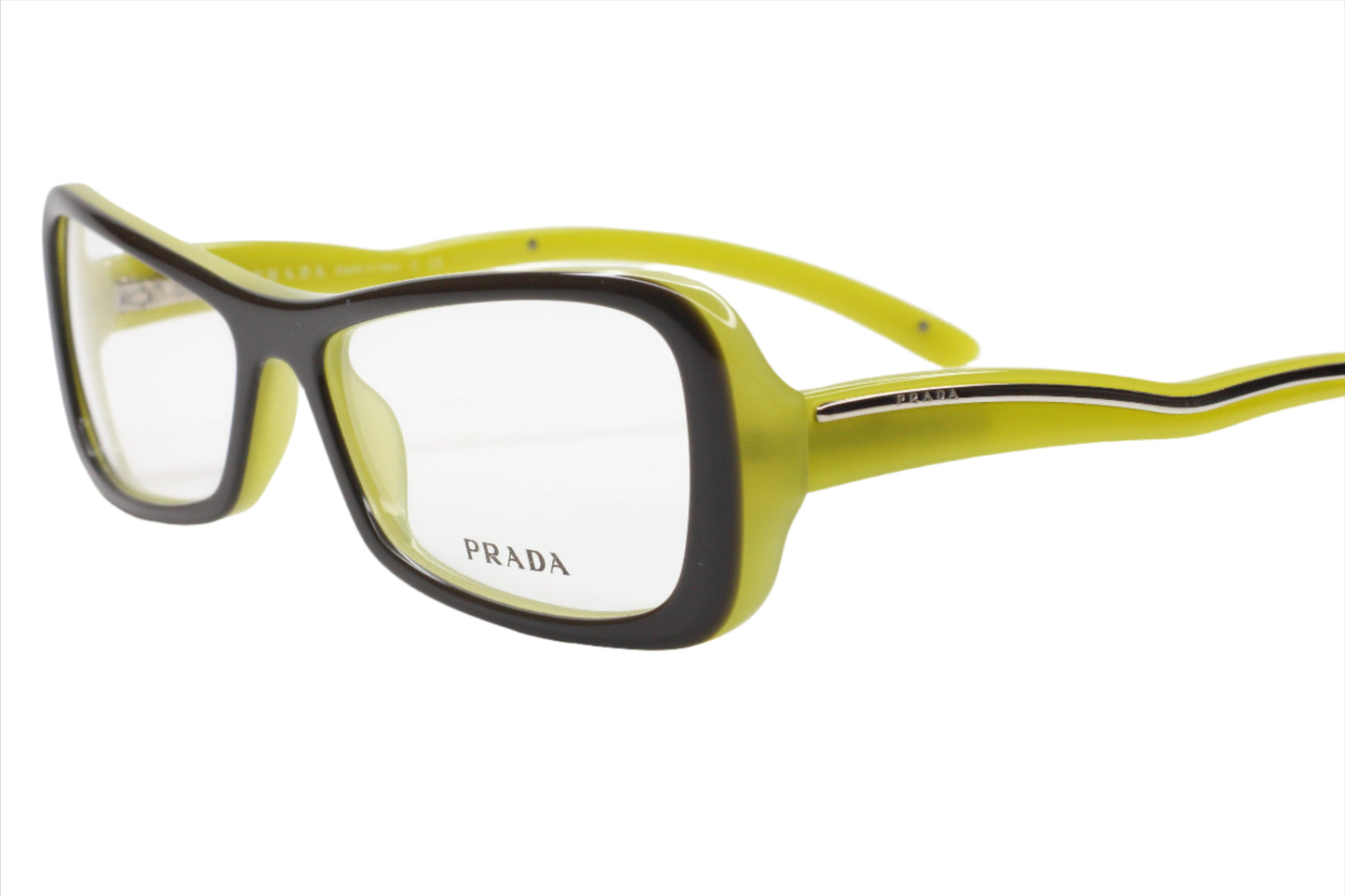 Prada VPR22L 6BC-1O1 Black & Green Acetate Designer Italy Eyeglasses Optical Frames ABC Optical Eyeglasses