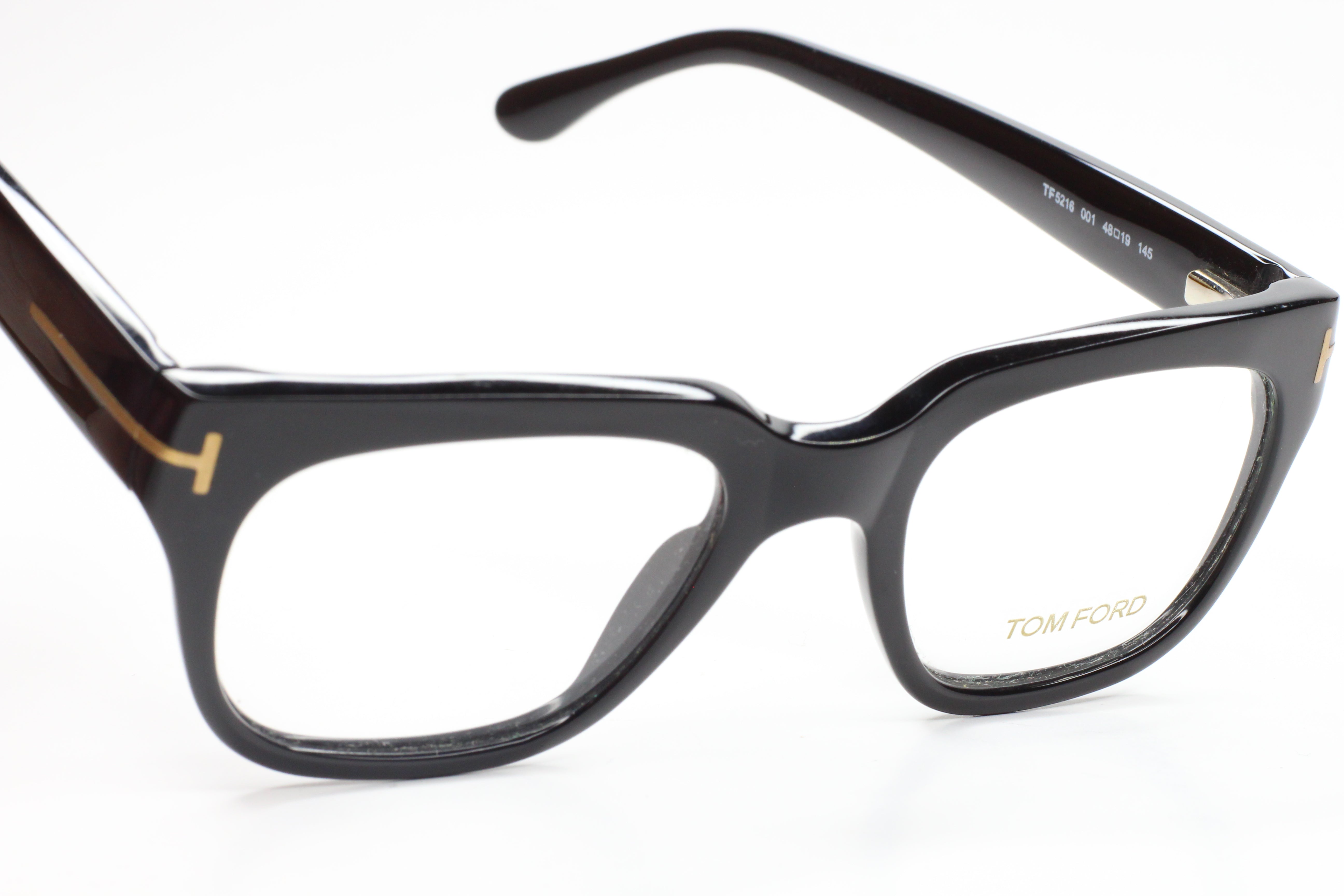 TOM FORD サングラス TF5216 001 Tom Ford TF5216 001 Glossy Black Gold Luxury Italy Eyeglasses 48mm