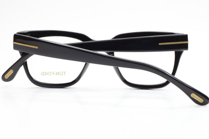 Tom Ford TF5216 001 Glossy Black Gold Luxury Italy Eyeglasses 48mm Optical Frames ABC Optical Eyeglasses