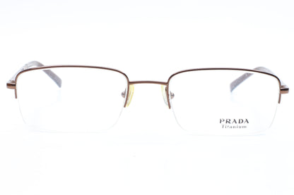 Prada VPR69H Bronze Groove Titanium Designer Italy Eyeglasses 51-19-135 Bronze Titanium Optical Frames ABC Optical Eyeglasses