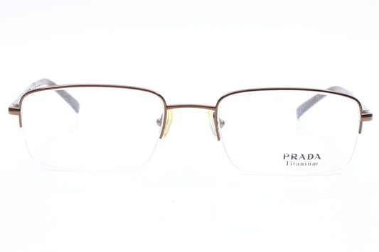 Prada VPR69H Bronze Groove Titanium Designer Italy Eyeglasses 51-19-135 Bronze Titanium Optical Frames ABC Optical Eyeglasses