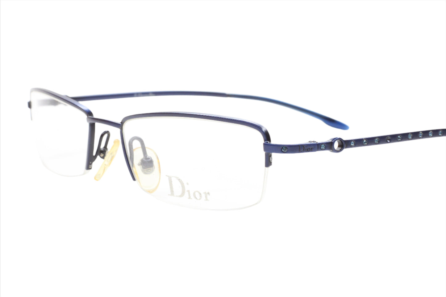 Christian Dior CD3627 HJ4 Blue Metal Semi-Rimless Italy Eyeglasses Optical Frames ABC Optical Eyeglasses