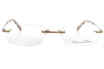 OSCAR DE LA RENTA OSL607 231 Brown Rimless Eyeglasses 53-20-140 Brown Metal Optical Frames ABC Optical Eyeglasses