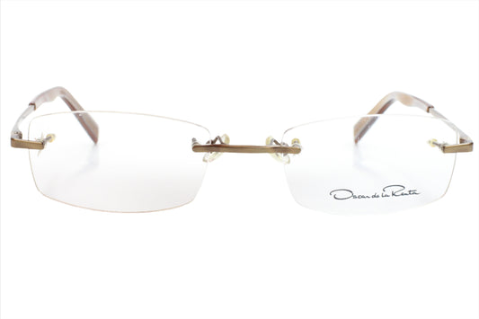 OSCAR DE LA RENTA OSL607 231 Brown Rimless Eyeglasses 53-20-140 Brown Metal Optical Frames ABC Optical Eyeglasses